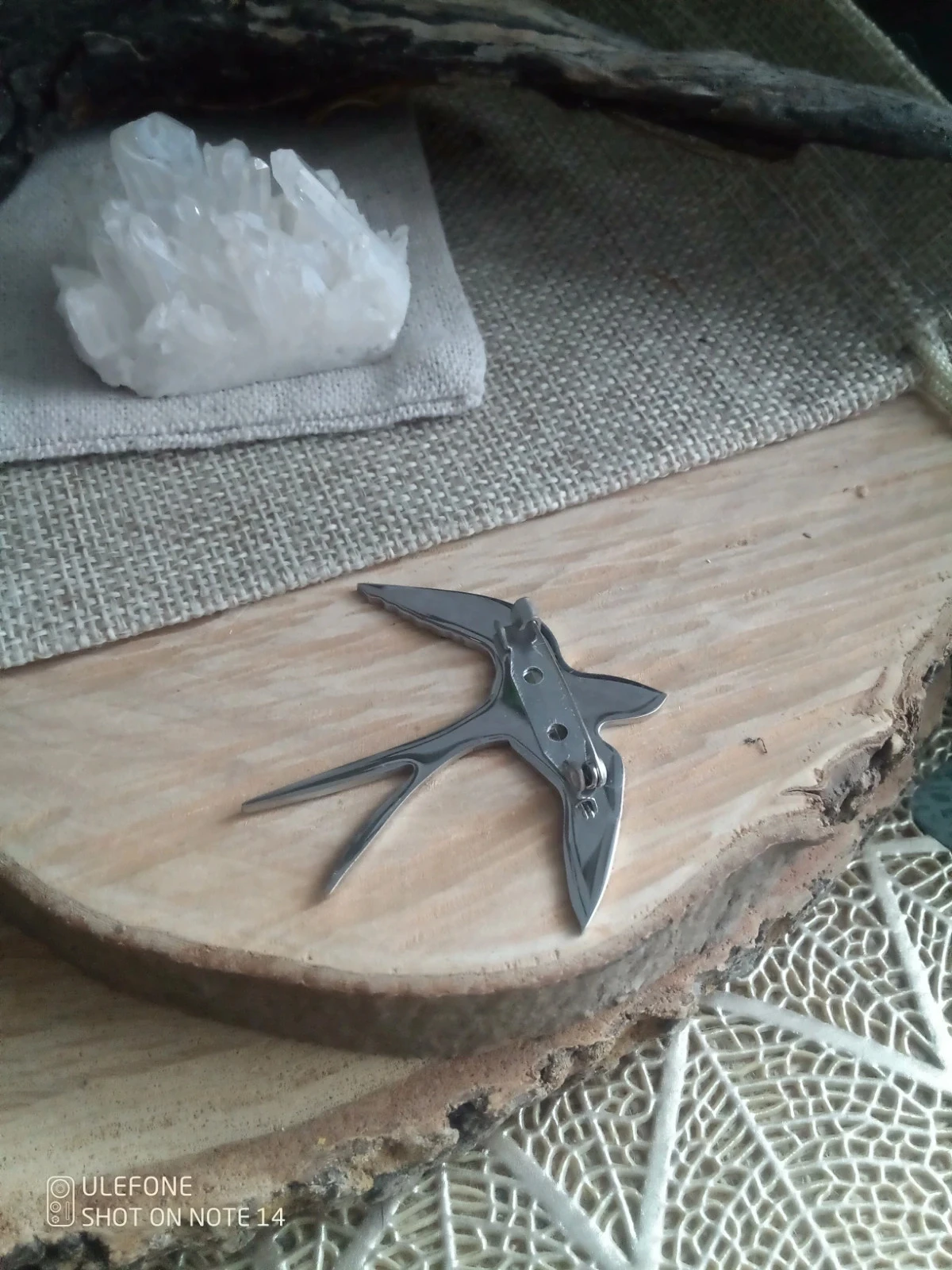 Broche hirondelle argentée – photo 2